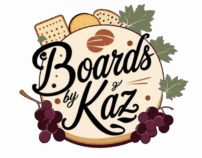 artistic food service logo in rich earth tones